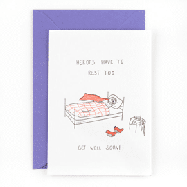 Postkaart Super heroes have to rest too / Studio Flash